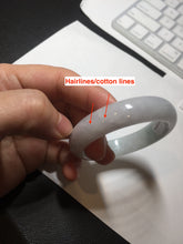 Load image into Gallery viewer, 50mm Type A 100% Natural light green/purple oval Jadeite Jade bangle BM70