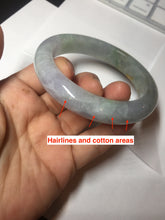 Load image into Gallery viewer, 61mm Certified Type A 100% Natural white/light purple/brown/yellow/gray (FU LU SHOU) Jadeite Jade bangle BF106-8636