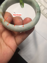 Load image into Gallery viewer, 55.6mm certified 100% natural Type A light green yellow jadeite jade bangle F179-3085