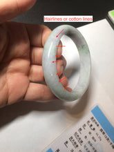 Load image into Gallery viewer, 52.5mm certified type A 100% Natural light green/yellow/purple(FU LU Shou) oval jadeite jade bangle AK59-0766