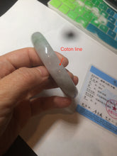 Load image into Gallery viewer, 61.8 mm certified type A 100% Natural light green/white/purple chubby Jadeite Jade bangle BH44-2807