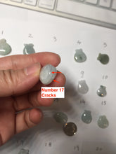 Load image into Gallery viewer, 100% Natural  light green/white/purple Jadeite Jade money bag bead pendant group F153