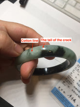 Load image into Gallery viewer, 58.5mm certified Type A 100% Natural sunny green dark green light green (half mountain half watery 半山半水) Jadeite Jade bangle PB194-9765