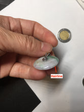 Load image into Gallery viewer, 23.5/4.9mm Type A 100% Natural green white Jadeite Jade Safety Guardian Button donuts Pendant BP115