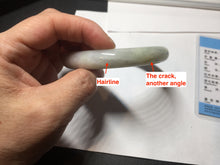 Load image into Gallery viewer, 58.5mm certified Type A 100% Natural light green yellow purple chubby round cut Jadeite Jade bangle Y168-3701