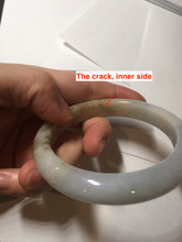 Load image into Gallery viewer, 57.2mm Certified Type A 100% Natural icy watery white purple black brown Jadeite Jade bangle H154-7049