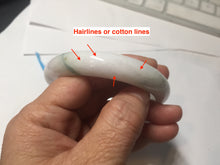 Load image into Gallery viewer, 59.4mm Certified 100% natural type A fresh green white jadeite jade bangle F121-9545