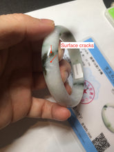 Load image into Gallery viewer, 56.5mm certified type A 100% Natural dark green/white jadeite jade bangle BG75-1837