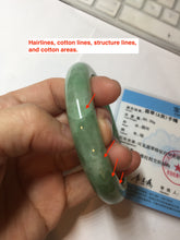 Load image into Gallery viewer, 60mm Certified Type A 100% Natural sunny green gray Jadeite Jade bangle BG234-9885