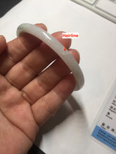 Load image into Gallery viewer, 56mm 100% natural Type A icy watery light green white slim round cut jadeite jade bangle AD110-8098