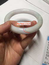 Load image into Gallery viewer, 60.5mm certified 100% natural light green/white/purple chubby round cut jadeite jade bangle BS39-8572