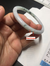 Load image into Gallery viewer, 57mm certified 100% natural type A light green/purple with green fly flowers round cut jadeite jade bangle BN59-3125
