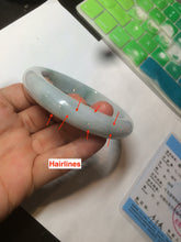 Load image into Gallery viewer, 61mm Certified Type A 100% Natural light green/white jadeite Jade bangle AX80-4362