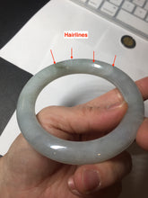 Load image into Gallery viewer, 59.1mm Certified Type A 100% Natural light green chubby round cut Jadeite Jade bangle BM24-4587
