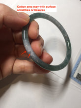Load image into Gallery viewer, 59.5mm Certified Type A 100% Natural dark green/blue/gray with Guatemala slim round cut Jadeite bangle BG202-8832