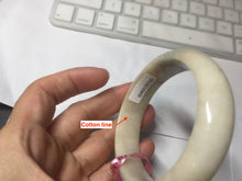 Load image into Gallery viewer, 55mm Certified 100% natural beige/green chubby jadeite jade bangle G70-0469