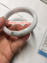 Load image into Gallery viewer, 54.8mm certified 100% natural Type A dark green/purple/white with green floating flowers jadeite jade bangle PB232-2827