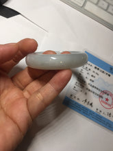 Load image into Gallery viewer, 47mm certified 100% natural Type A icy watery light green white oval jadeite jade bangle AU43-8151