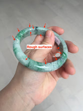 Load image into Gallery viewer, 60.5mm certified Type A 100% Natural sunny green gray black Jadeite Jade bangle BS82-9879