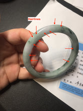Load image into Gallery viewer, 58mm 100% natural type A certified dark green/purple jadeite jade bangle B120-3024
