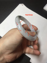 Load image into Gallery viewer, 57.2mm Certified Type A 100% Natural icy watery white purple black brown Jadeite Jade bangle BL72-7066