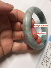 Load image into Gallery viewer, 57mm Certified Type A 100% Natural sunny green/gray/black chubby Jadeite bangle PB243-9556