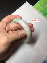 Load image into Gallery viewer, 54.5mm Certified 100% natural Type A sunny green/white chubby jadeite jade bangle BK96-0319