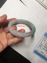 Load image into Gallery viewer, 60.4mm certified Type A 100% Natural icy watery light green/purple Jadeite Jade bangle BF145-9528