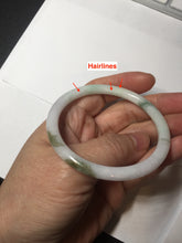 Load image into Gallery viewer, 53.9mm 100% natural Type A sunny green white purple round cut jadeite jade bangle BL96-4661