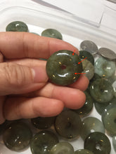 Load image into Gallery viewer, 22-25mm Type A 100% Natural dark green/white/yellow /gray/black Jadeite Jade Safety Guardian Button donut Pendant group PB49 (Add-on items)