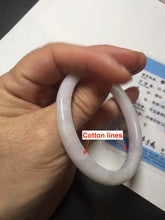 Load image into Gallery viewer, 50mm certified Type A 100% Natural light green purple white oval slim Jadeite Jade bangle D160-6354