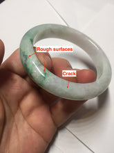 Load image into Gallery viewer, 56mm certified 100% natural icy watery light white/sunny green jadeite jade bangle BN72-3878