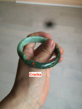Load image into Gallery viewer, 52.6mm certified 100% natural Type A apple green/dark green jadeite jade bangle H116-2848