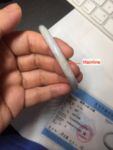 Load image into Gallery viewer, 58mm certified 100% natural type A light green/purple/white slim round cut jadeite jade bangle BN52-3126