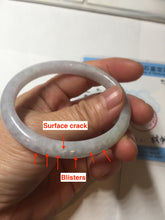 Load image into Gallery viewer, 51.5mm certified Type A 100% Natural light green purple white oval Jadeite Jade bangle PB180-9111