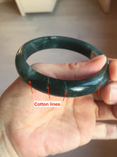 Load image into Gallery viewer, 59mm Certified Type A 100% Natural dark green/light blue/gray/black Guatemala Jadeite bangle AQ88-6412
