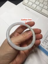 Load image into Gallery viewer, 55mm certified 100% natural Type A light green white purple round cut jadeite jade bangle BS43-4530