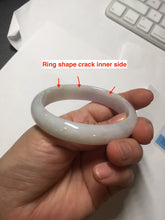 Load image into Gallery viewer, 50.5mm Certified Type A 100% Natural light purple/white oval shape Jadeite Jade bangle BK128-0257