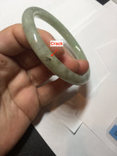 Load image into Gallery viewer, 58.4mm Certified Type A 100% Natural light green/brown round cut Jadeite Jade bangle AR107-4510