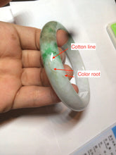 Load image into Gallery viewer, 59.7mm Certified 100% natural type A sunny green white/light purple jadeite jade bangle Z137-5420