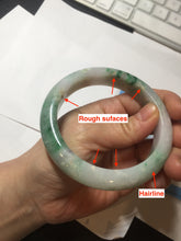 Load image into Gallery viewer, 60.5mm certified Type A 100% Natural light green sunny green light purple Jadeite Jade bangle BK140-5278