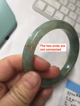 Load image into Gallery viewer, Shopify only. 54mm certified 100% natural Type A icy watery oliy dark green(油青) brown jadeite jade bangle BS103-4060