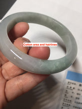 Load image into Gallery viewer, 58.5mm Certified Type A 100% Natural icy watery green/purple chubby Jadeite Jade bangle PB246-9529