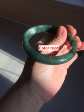 Load image into Gallery viewer, 57.2mm certified natural Type A oily dark green/black jadeite jade bangle BG77-0408