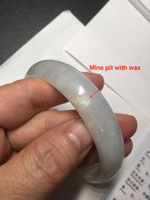 Load image into Gallery viewer, 59.5mm Certified Type A 100% Natural icy watery light green blue Jadeite Jade bangle BN68-2596