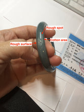 Load image into Gallery viewer, 57.5mm Certified Type A 100% Natural deep sea dark green/purple/blue/gray/black Guatemala Jadeite bangle PB114-6421