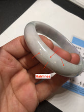 Load image into Gallery viewer, 58mm 100% natural certified light green purple yellow(FU LU SHOU) jadeite jade bangle BN37-7345