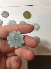 Load image into Gallery viewer, Type A 100% Natural light green/white/purple jadeite Jade flower Pendant PB47