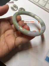 Load image into Gallery viewer, 54.2mm certified 100% natural Type A light green/purple/red(FU LU SHOU) round cut jadeite jade bangle PB88-0980