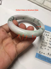 Load image into Gallery viewer, 57.7mm certified 100% natural green/purple/brown(Fu Lu SHOU) with green floating flowers jadeite jade bangle PD141-6311